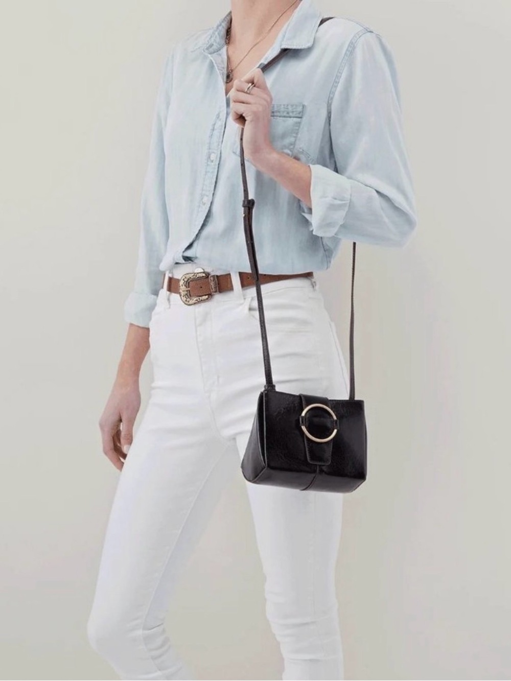 Hobo Elan Black Leather Crossbody Bag - Picture 2 of 16
